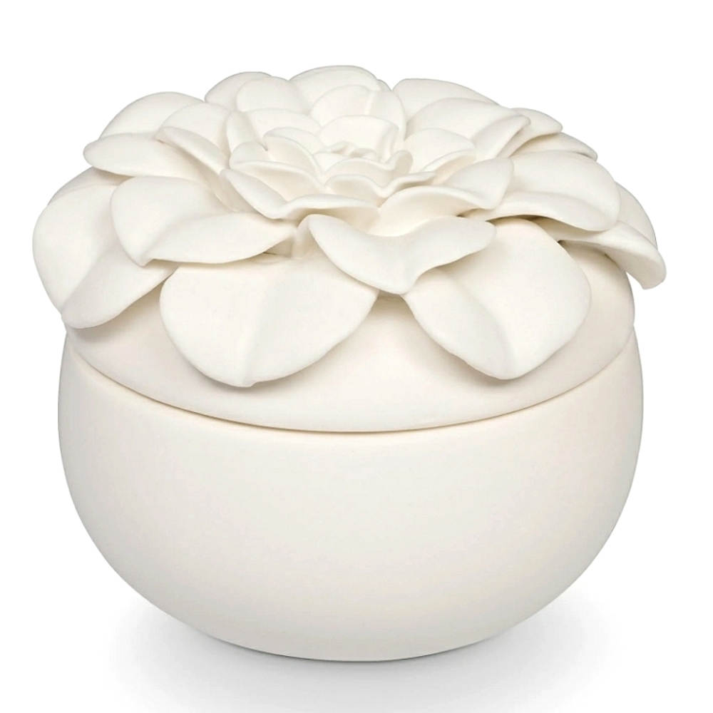 6 Citrus Crush Ceramic Flower Candles, Vegan, Plant base